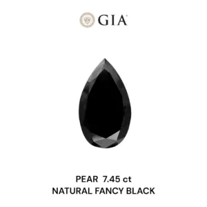 7.45 Carat Pear Fancy Black VVS2 Natural Diamond