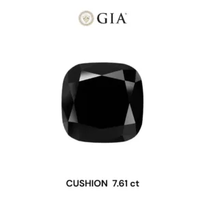 7.61 Carat Cushion Brilliant Fancy Black VVS2 Natural Diamond