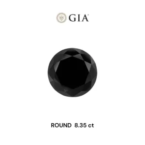 8.35 Carat Round Fancy Black VVS2 Natural Diamond