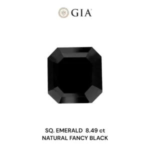 8.49 Carat Square Emerald Fancy Black VVS2 Natural Diamond