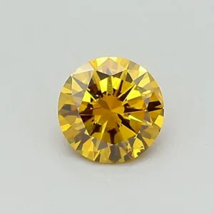 0.31 Carat Round Fancy Deep Yellow SI2 Lab Diamond