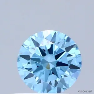 0.35 Carat Round Fancy Vivid Blue VVS2 Lab Diamond