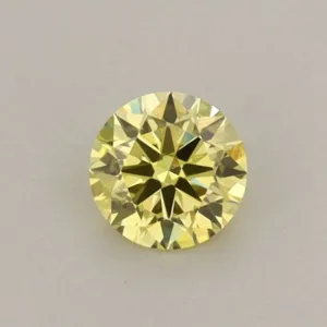 0.38 Carat Round Fancy Intense Yellow VVS2 Lab Diamond
