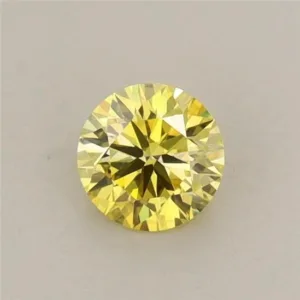 0.41 Carat Round Fancy Intense Yellow VVS2 Lab Diamond