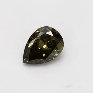 0.42 Carat Pear Fancy Dark Green SI1 Natural Diamond
