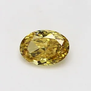 0.45 Carat Oval Fancy Deep Yellow VS1 Natural Diamond