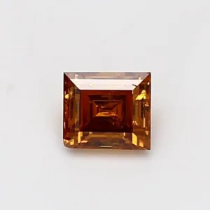 0.49 Carat Baguette Fancy Deep Yellow Orange I1 Natural Diamond