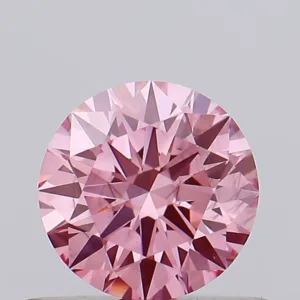 0.49 Carat Round Fancy Vivid Pink SI1 Lab Diamond