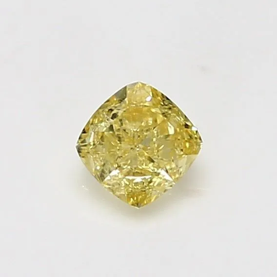 0.51 Carat Cushion Brilliant Yellow VVS2 Natural Diamond 1 0.51 Carat Cushion Brilliant Yellow VVS2 Natural Diamond