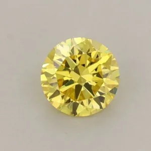0.52 Carat Round Fancy Vivid Yellow VVS2 Lab Diamond