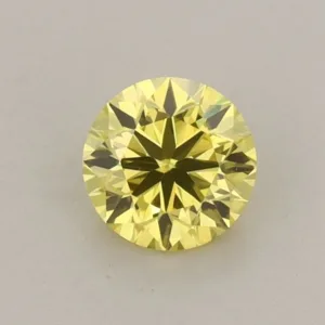 0.54 Carat Round Fancy Intense Yellow VVS2 Lab Diamond
