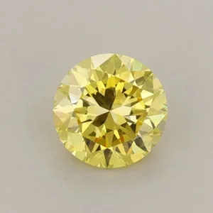 0.55 Carat Round Fancy Intense Yellow VVS2 Lab Diamond