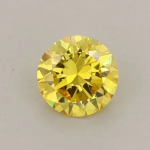 0.55 Carat Round Fancy Vivid Yellow VS1 Lab Diamond