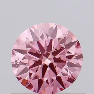 0.56 Carat Round Fancy Vivid Pink SI2 Lab Diamond