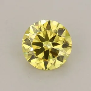 0.57 Carat Round Fancy Intense Yellow VVS2 Lab Diamond