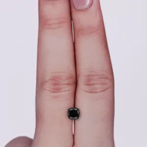 0.66 Carat Cushion Brilliant Black Natural Diamond