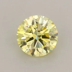 0.68 Carat Round Fancy Yellow VVS2 Lab Diamond