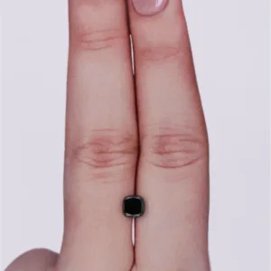 0.69 Carat Cushion Brilliant Black Natural Diamond