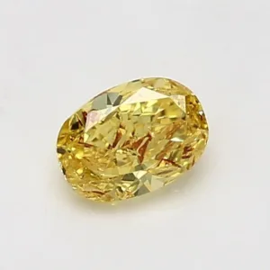 0.7 Carat Oval Fancy Vivid Yellow Natural Diamond