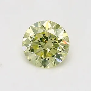 0.72 Carat Round Fancy Green Yellow SI1 Natural Diamond