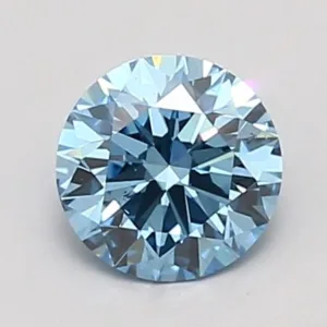 0.91 Carat Round Fancy Vivid Blue SI1 Lab Diamond