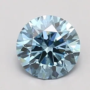 0.97 Carat Round Fancy Vivid Blue SI1 Lab Diamond