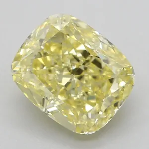 1 Carat Cushion Modified Fancy Intense Yellow VS2 Natural Diamond