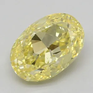 1 Carat Oval Fancy Intense Yellow SI2 Natural Diamond
