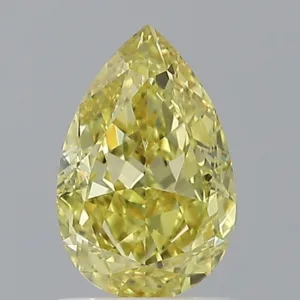 1.01 Carat Pear Fancy Intense Yellow VVS1 Natural Diamond