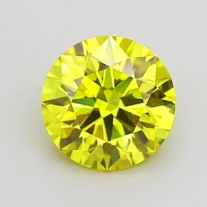 1.01 Carat Round Fancy Vivid Yellow VS1 Lab Diamond