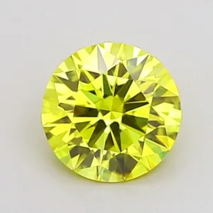 1.01 Carat Round Fancy Vivid Yellow VVS2 Lab Diamond