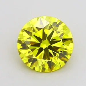 1.01 Carat Round Fancy Vivid Yellow VVS2 Lab Diamond