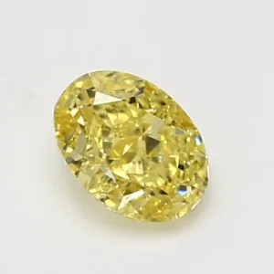 1.02 Carat Oval Fancy Intense Yellow VS1 Natural Diamond