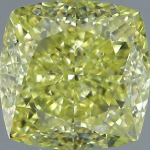 1.03 Carat Cushion Brilliant Fancy Intense Yellow VVS1 Natural Diamond