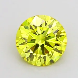1.04 Carat Round Fancy Vivid Yellow VVS2 Lab Diamond