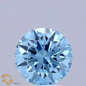 1.05 Carat Round Fancy Vivid Blue VVS2 Lab Diamond