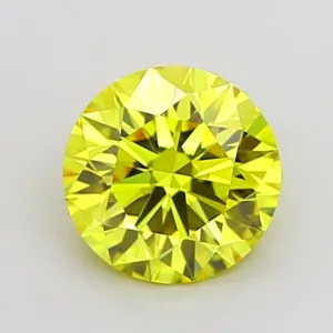 1.05 Carat Round Fancy Vivid Yellow VVS1 Lab Diamond