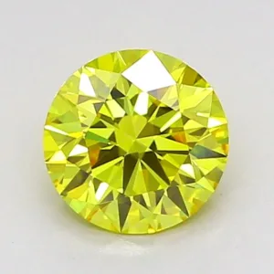 1.05 Carat Round Fancy Vivid Yellow VVS2 Lab Diamond