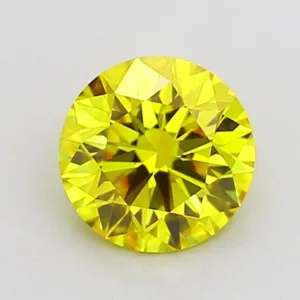 1.06 Carat Round Fancy Vivid Yellow VVS1 Lab Diamond