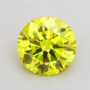 1.06 Carat Round Fancy Vivid Yellow VVS2 Lab Diamond