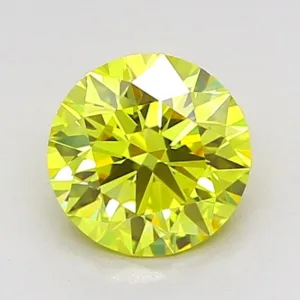1.07 Carat Round Fancy Vivid Yellow IF Lab Diamond
