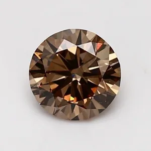 1.1 Carat Round Fancy Orange Brown VS2 Natural Diamond