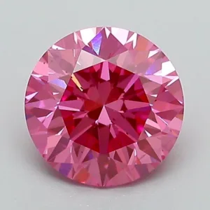 1.39 Carat Round Fancy Vivid Pink SI1 Lab Diamond