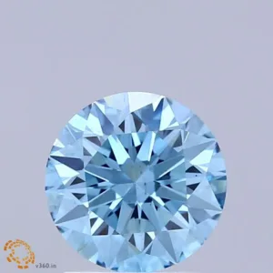 1.55 Carat Round Fancy Vivid Blue VS2 Lab Diamond