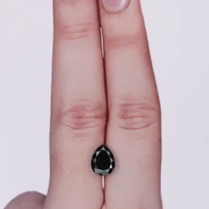 1.57 Carat Pear Black Natural Diamond
