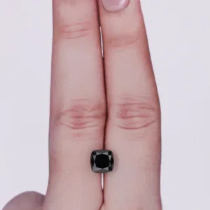 1.65 Carat Cushion Modified Black Natural Diamond