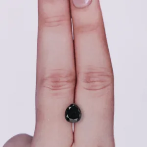 1.66 Carat Pear Black Natural Diamond