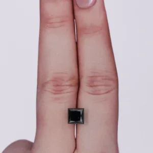 1.69 Carat Princess Black Natural Diamond