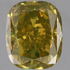 1.72 Carat Cushion Brilliant Fancy Deep Yellow VS1 Natural Diamond