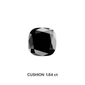 1.84 Carat Cushion Modified Black Natural Diamond
